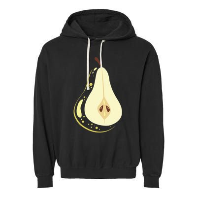 Big Pear Sliced Costume Cute Easy Fruits Halloween Gift Garment-Dyed Fleece Hoodie
