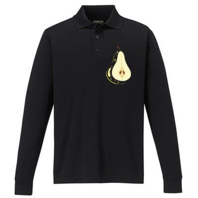 Big Pear Sliced Costume Cute Easy Fruits Halloween Gift Performance Long Sleeve Polo