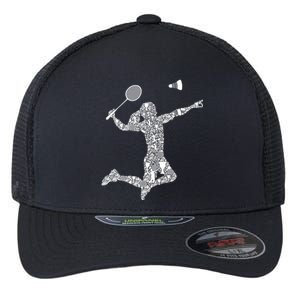 Badminton Player Shuttlecock Gift Flexfit Unipanel Trucker Cap