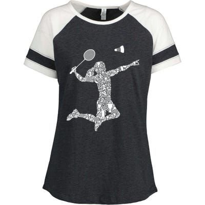 Badminton Player Shuttlecock Gift Enza Ladies Jersey Colorblock Tee