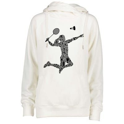 Badminton Player Shuttlecock Gift Womens Funnel Neck Pullover Hood