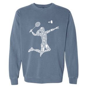 Badminton Player Shuttlecock Gift Garment-Dyed Sweatshirt