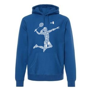 Badminton Player Shuttlecock Gift Premium Hoodie