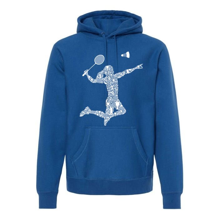 Badminton Player Shuttlecock Gift Premium Hoodie