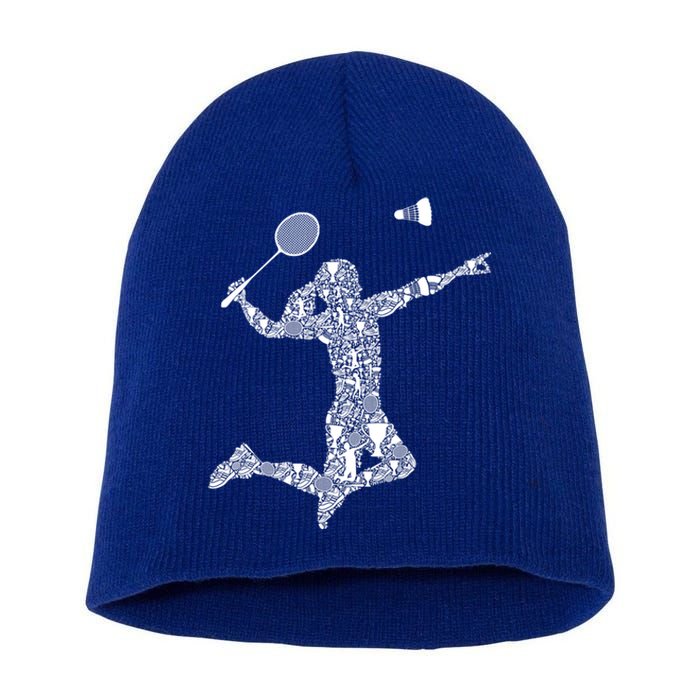 Badminton Player Shuttlecock Gift Short Acrylic Beanie