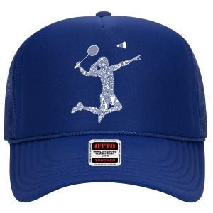 Badminton Player Shuttlecock Gift High Crown Mesh Back Trucker Hat