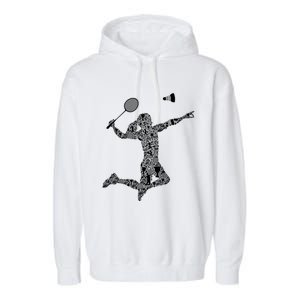 Badminton Player Shuttlecock Gift Garment-Dyed Fleece Hoodie