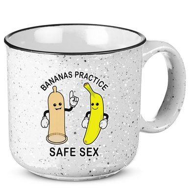 Bananas Practice Safe Sex Condom Banana 15oz Campfire Ceramic Mug