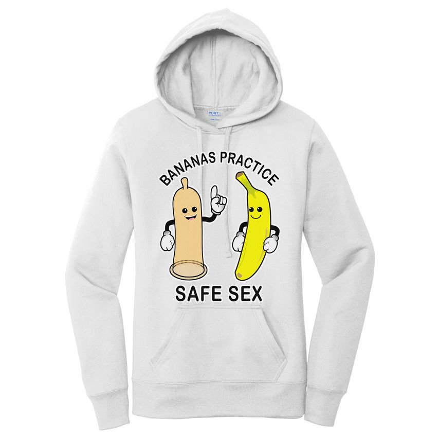 Bananas Practice Safe Sex Condom Banana Women's Pullover Hoodie
