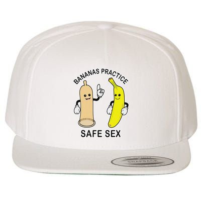Bananas Practice Safe Sex Condom Banana Wool Snapback Cap