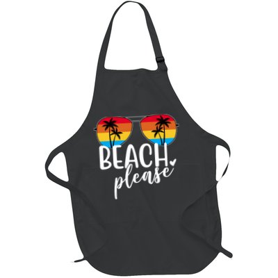 Beach Please Summer Sunset Full-Length Apron With Pockets