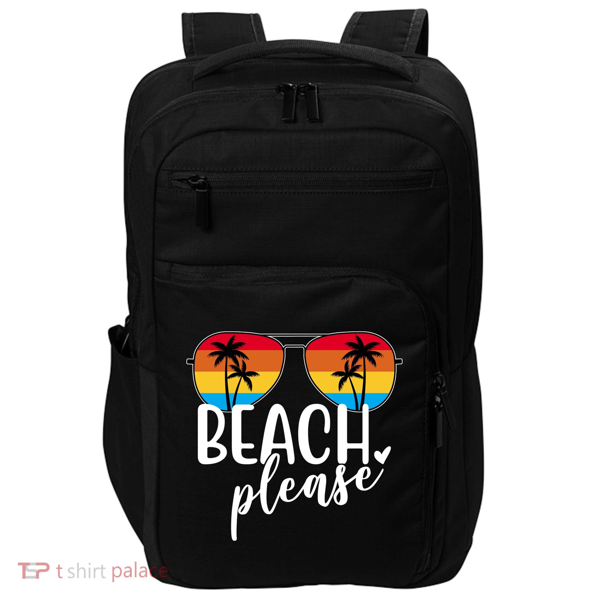 Beach Please Summer Sunset Impact Tech Backpack