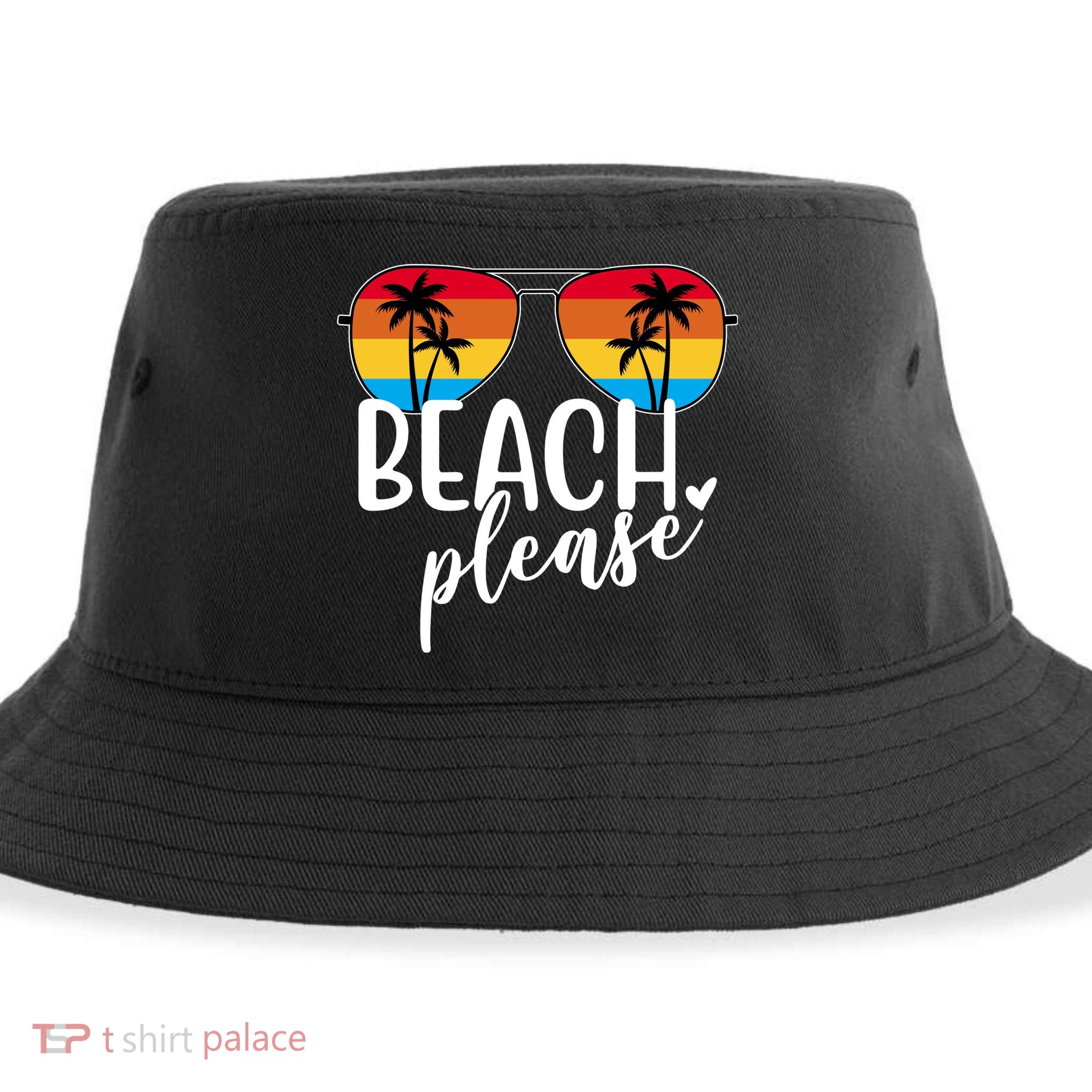 Beach Please Summer Sunset Sustainable Bucket Hat