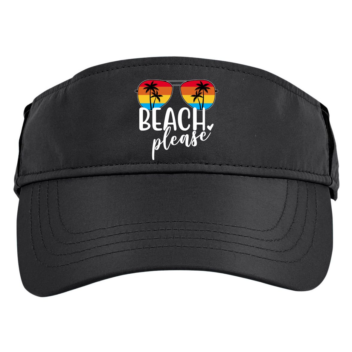 Beach Please Summer Sunset Adult Drive Performance Visor
