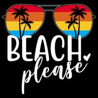 Beach Please Summer Sunset Drawstring Bag