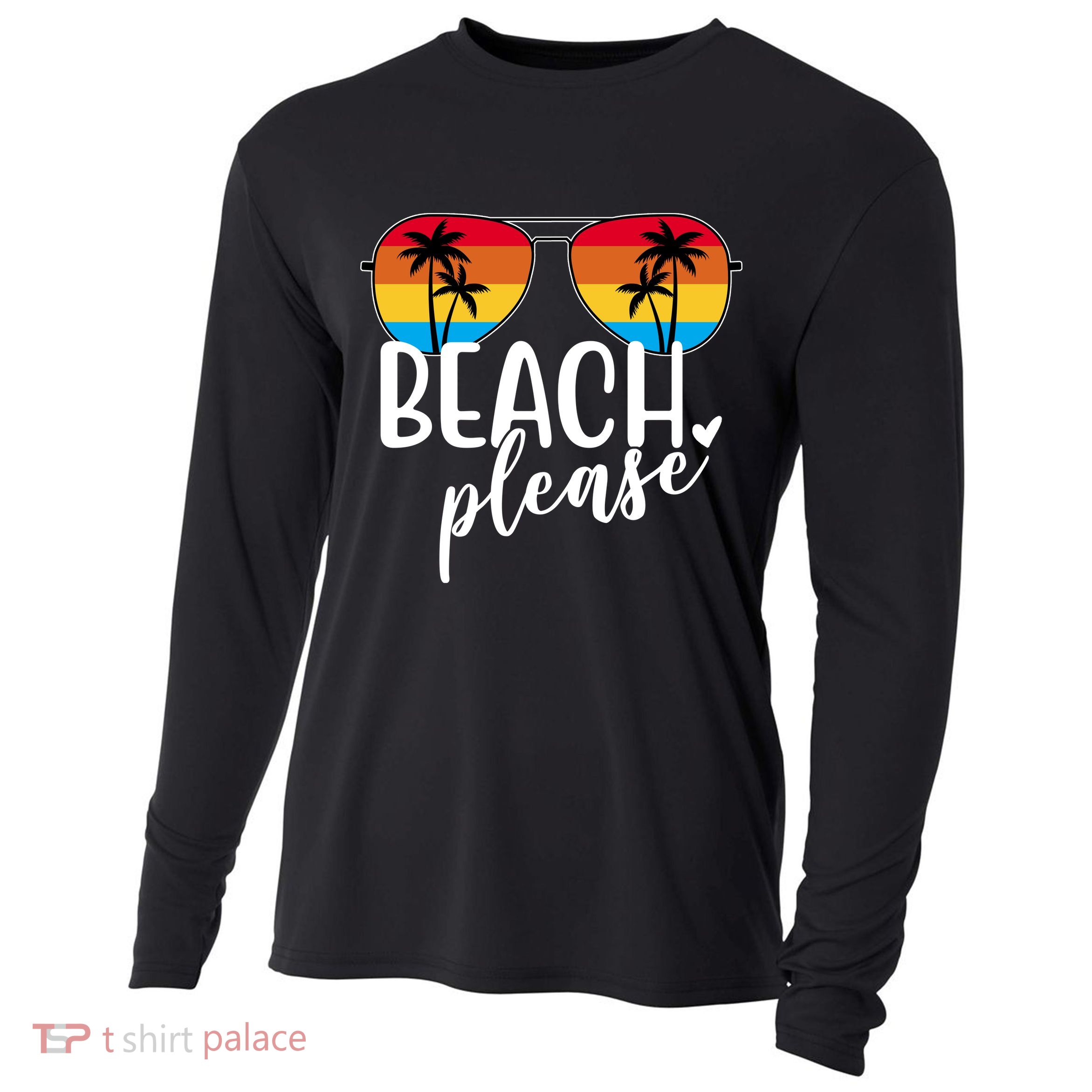Beach Please Summer Sunset Cooling Performance Long Sleeve Crew