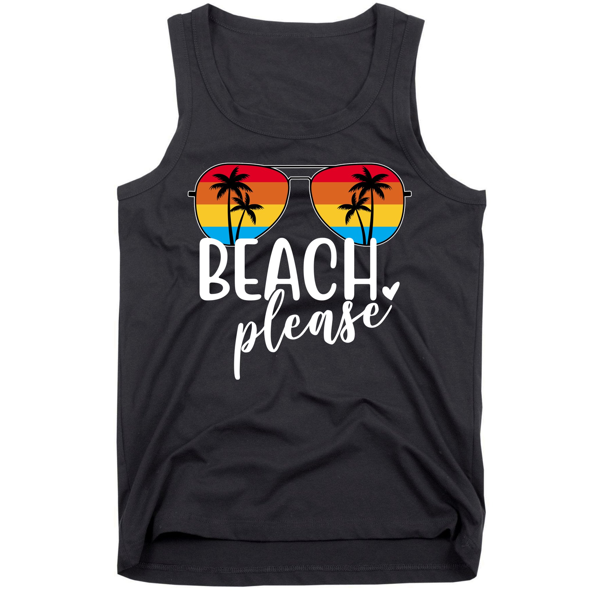 Beach Please Summer Sunset Tank Top