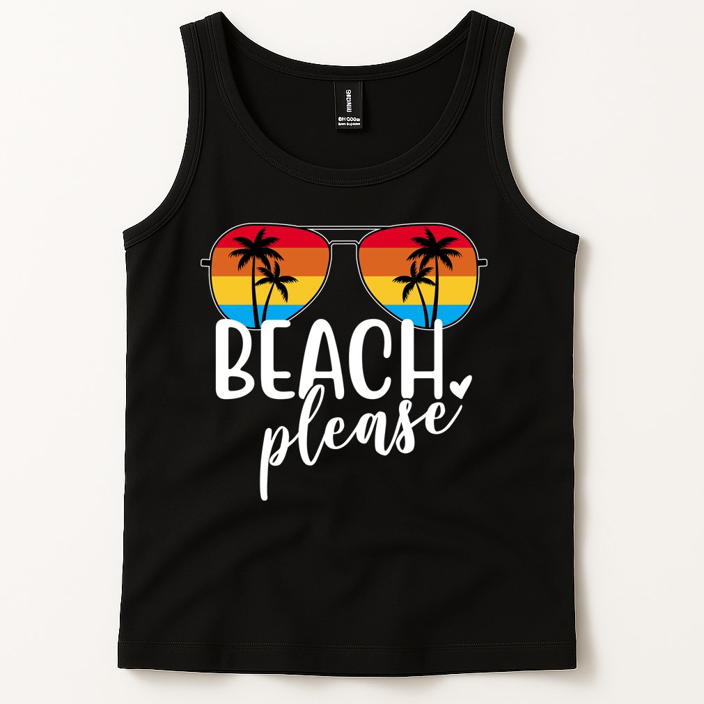 Beach Please Summer Sunset Tank Top