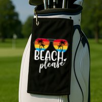 Beach Please Summer Sunset Golf Towel