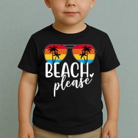 Beach Please Summer Sunset Toddler T-Shirt