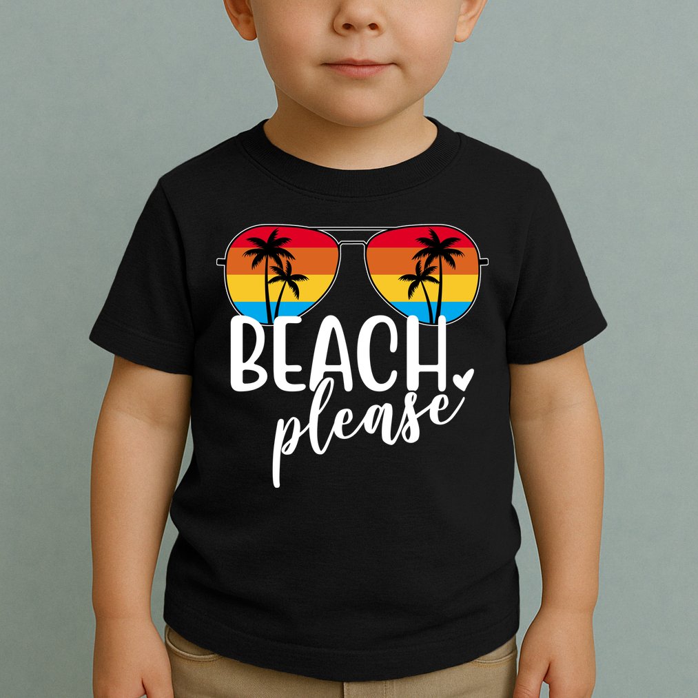 Beach Please Summer Sunset Toddler T-Shirt