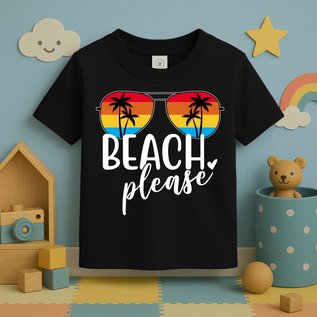 Beach Please Summer Sunset Toddler T-Shirt