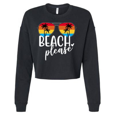 Beach Please Summer Sunset Cropped Pullover Crew