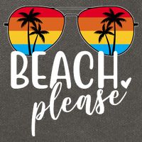 Beach Please Summer Sunset Cotton Canvas Backpack
