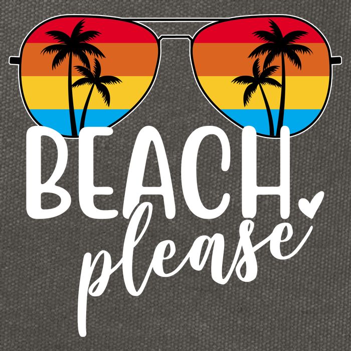 Beach Please Summer Sunset Cotton Canvas Backpack