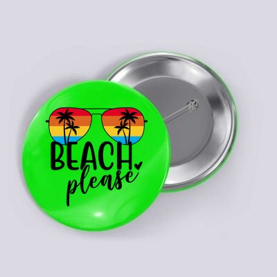 Beach Please Summer Sunset Button