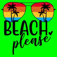 Beach Please Summer Sunset Button