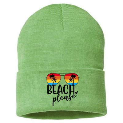 Beach Please Summer Sunset Sustainable Knit Beanie