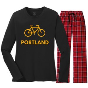 Bike Portland S Sportswear For Bikers & Cyclists Women's Long Sleeve Flannel Pajama Set 