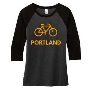 Bike Portland S Sportswear For Bikers & Cyclists Women's Tri-Blend 3/4-Sleeve Raglan Shirt