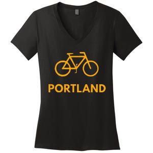 Bike Portland S Sportswear For Bikers & Cyclists Women's V-Neck T-Shirt