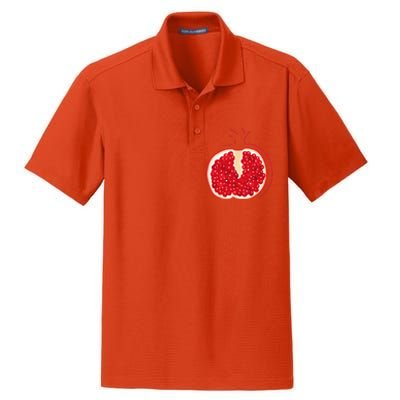 Big Pomegranate Sliced Costume Cute Easy Halloween Gift Dry Zone Grid Polo