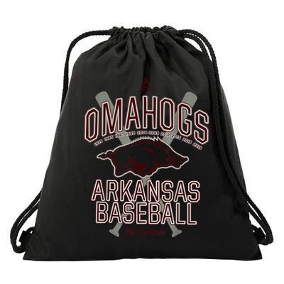 Baseball Pig Shirt Arkansas Fan Omahogs Drawstring Bag