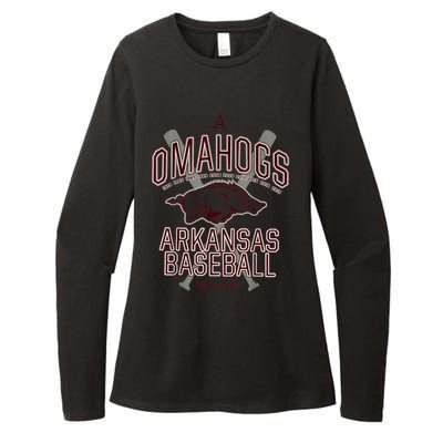 Baseball Pig Shirt Arkansas Fan Omahogs Womens CVC Long Sleeve Shirt