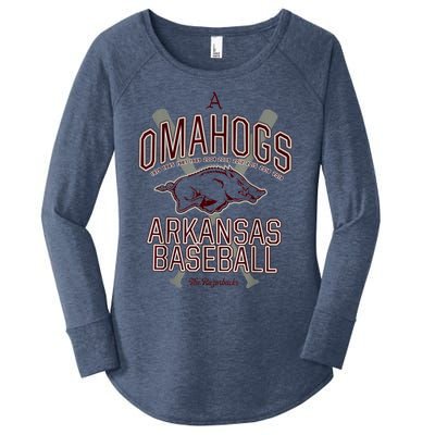 Baseball Pig Shirt Arkansas Fan Omahogs Women's Perfect Tri Tunic Long Sleeve Shirt