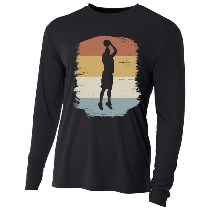 Basketball Player - Streetball Baller Shooting Basketball Cooling Performance Long Sleeve Crew