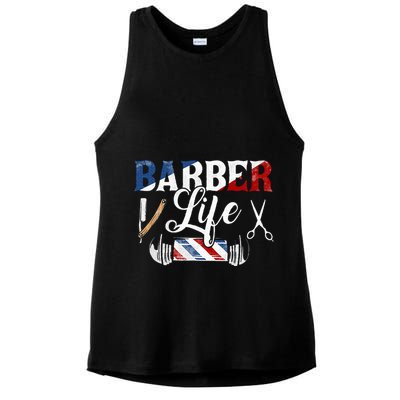Barberlife Pole Scissors Blade Ladies PosiCharge Tri-Blend Wicking Tank