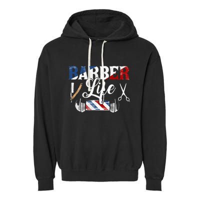 Barberlife Pole Scissors Blade Garment-Dyed Fleece Hoodie