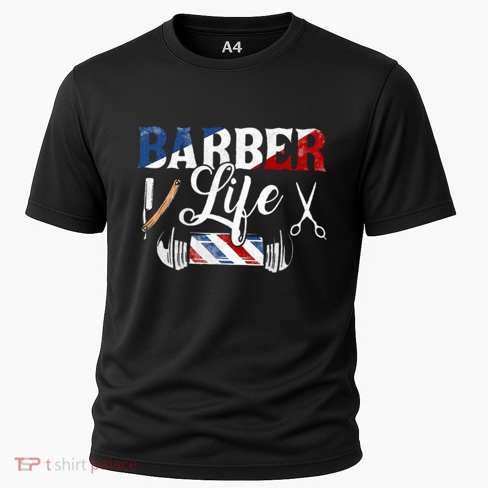 Barberlife Pole Scissors Blade Performance Shirt
