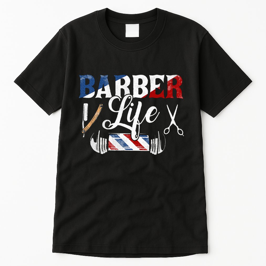 Barberlife Pole Scissors Blade Tall T-Shirt