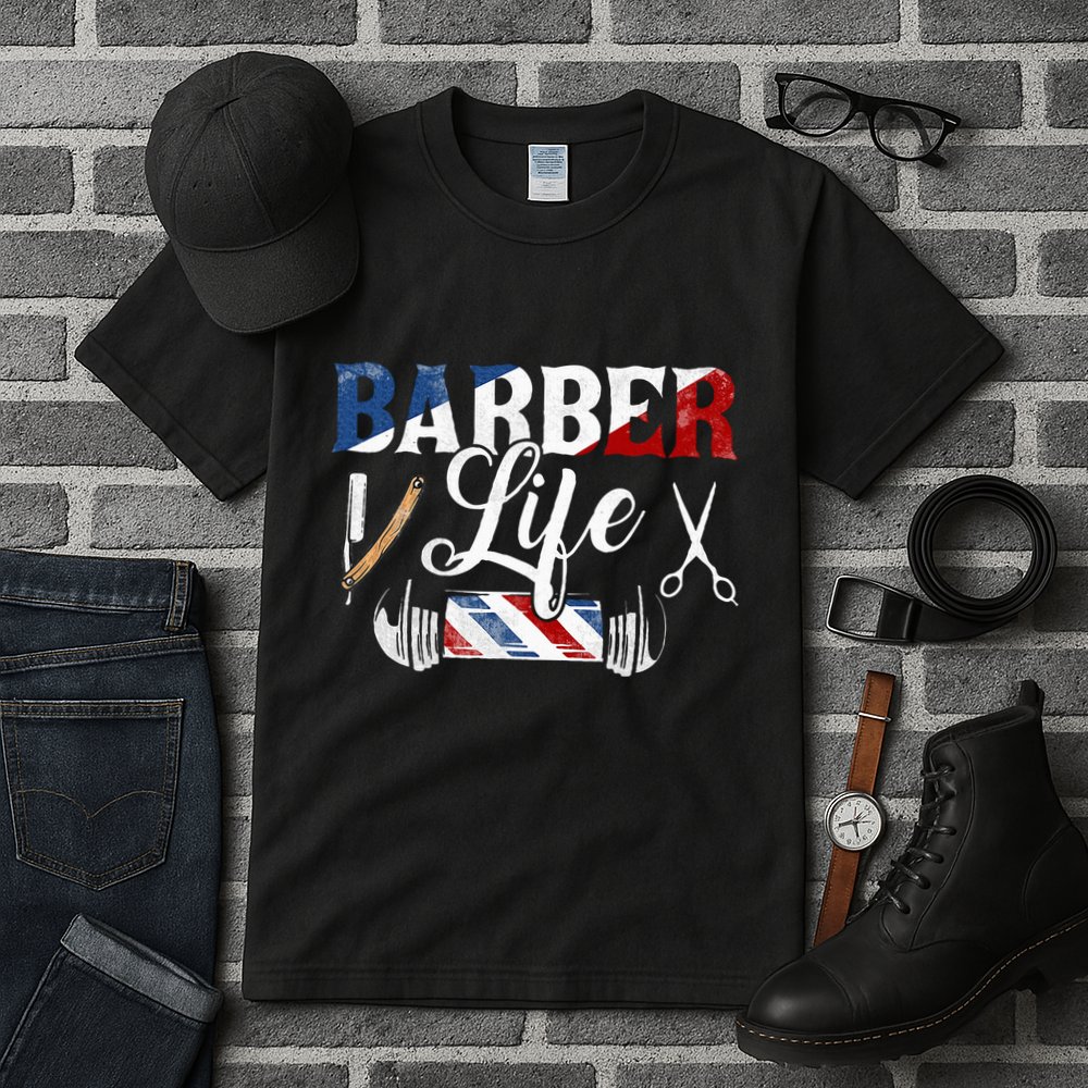 Barberlife Pole Scissors Blade Tall T-Shirt