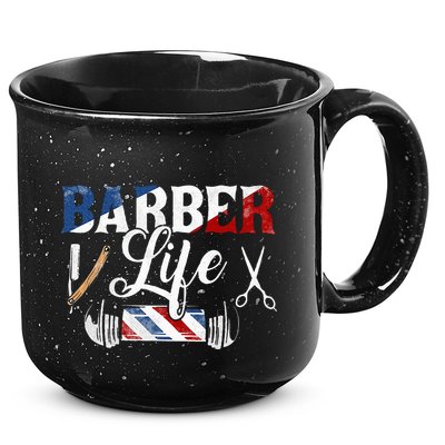 Barberlife Pole Scissors Blade 15oz Campfire Ceramic Mug