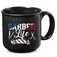 Barberlife Pole Scissors Blade 15oz Campfire Ceramic Mug