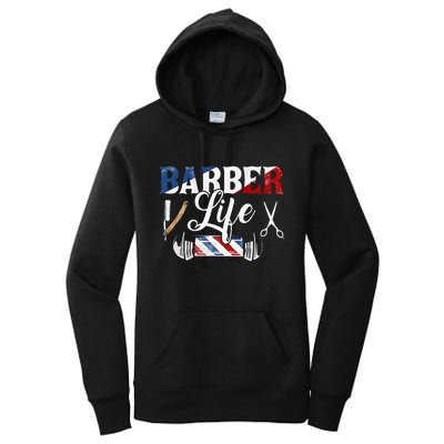 Barberlife Pole Scissors Blade Women's Pullover Hoodie