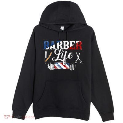 Barberlife Pole Scissors Blade Premium Pullover Hoodie