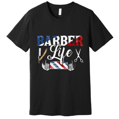 Barberlife Pole Scissors Blade Premium T-Shirt